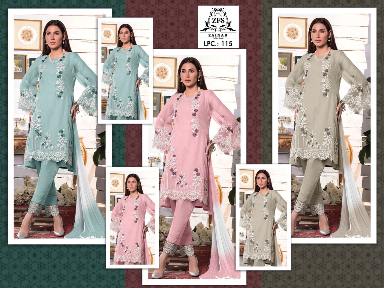 Zainab Fashion Studio Ipc 115 Fancy Festive Wear Designer Ready Made Collection